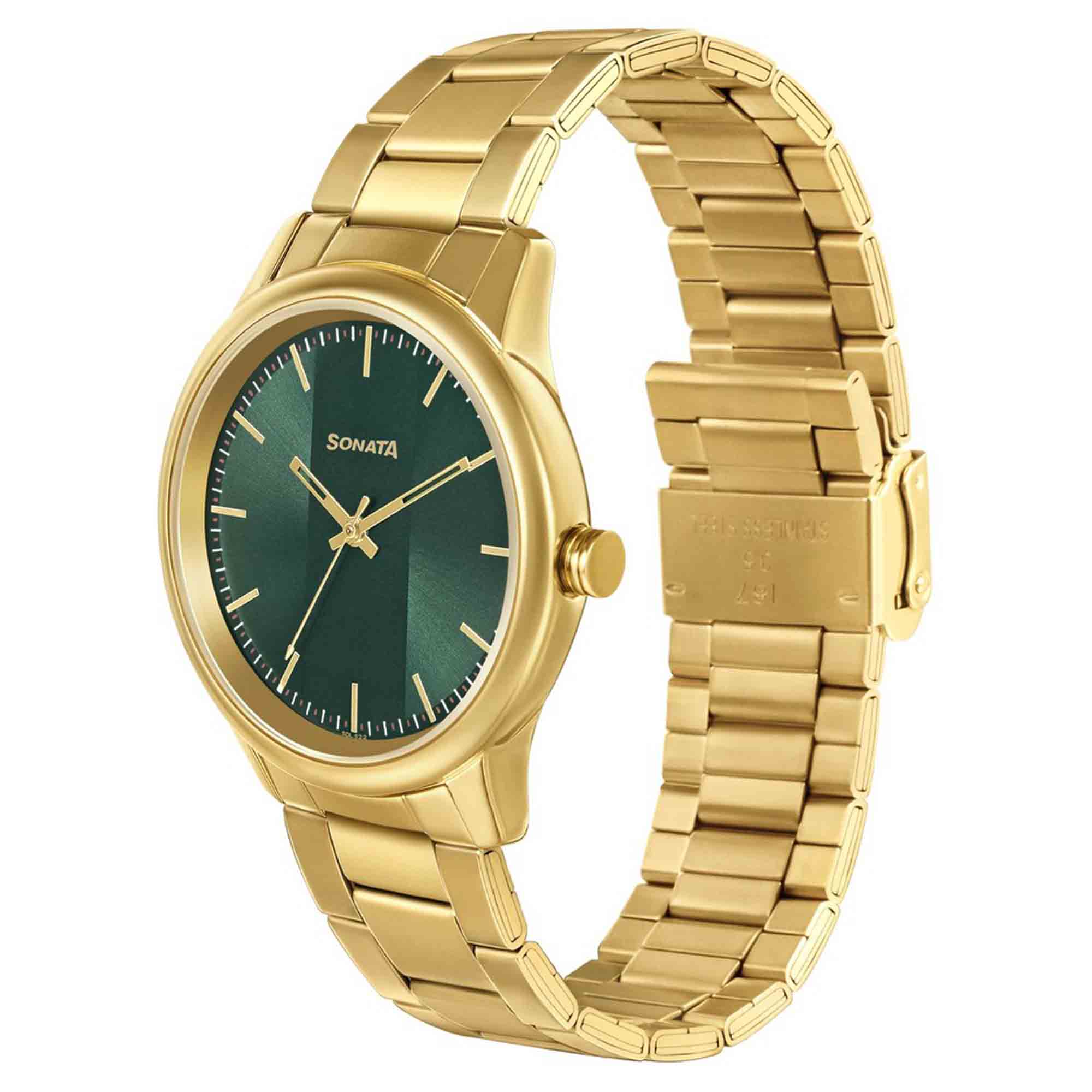 Sonata Quartz Analog Stainless Steel Strap Watch for Men