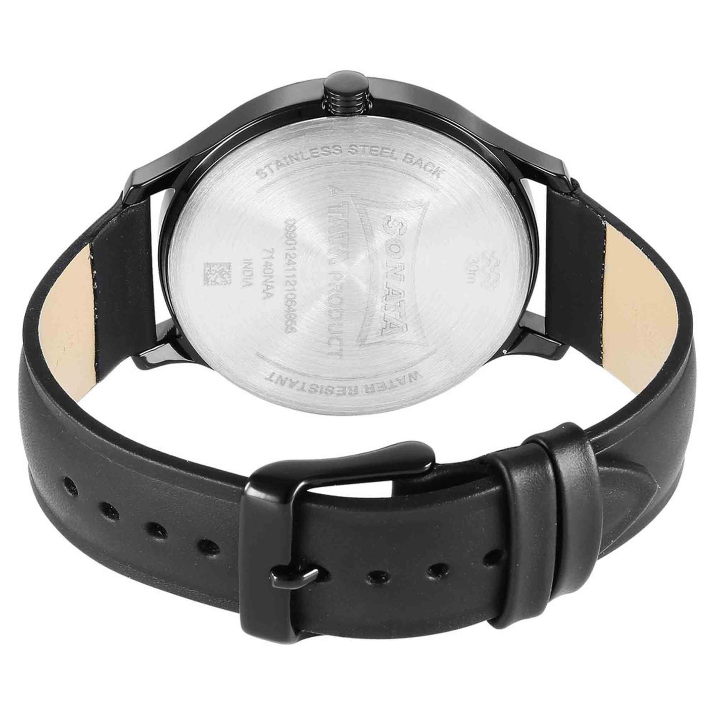 Sonata Quartz Multifunction Grey Dial Leather Strap Watch for Men