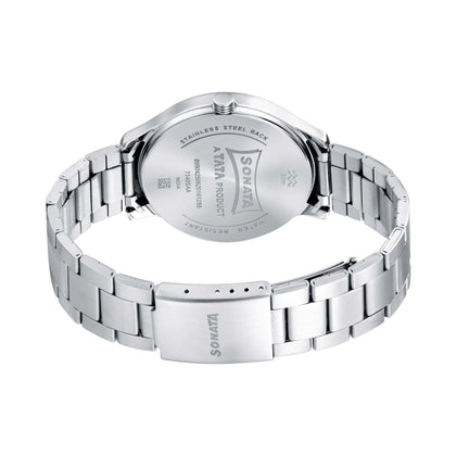 Sonata Quartz Analog Blue Dial Metal Strap Watch for Men