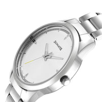 Sonata Quartz Analog Silver Dial Stainless Steel Strap Watch for Men