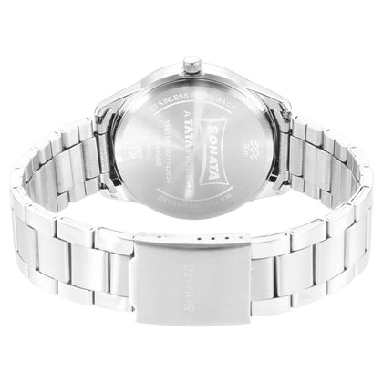 Sonata Force Quartz Analog Green Dial Stainless Steel Strap Watch for Men