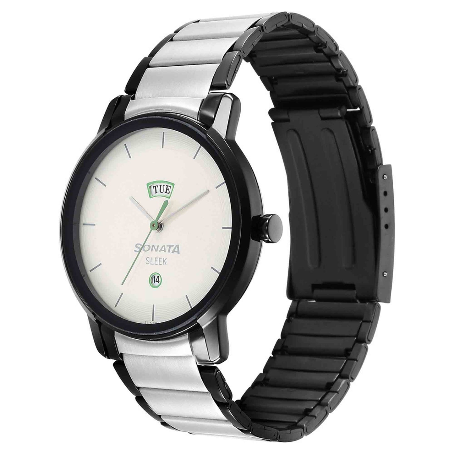 Sleek Grey Dial Alog with Day and Date Watch for Men