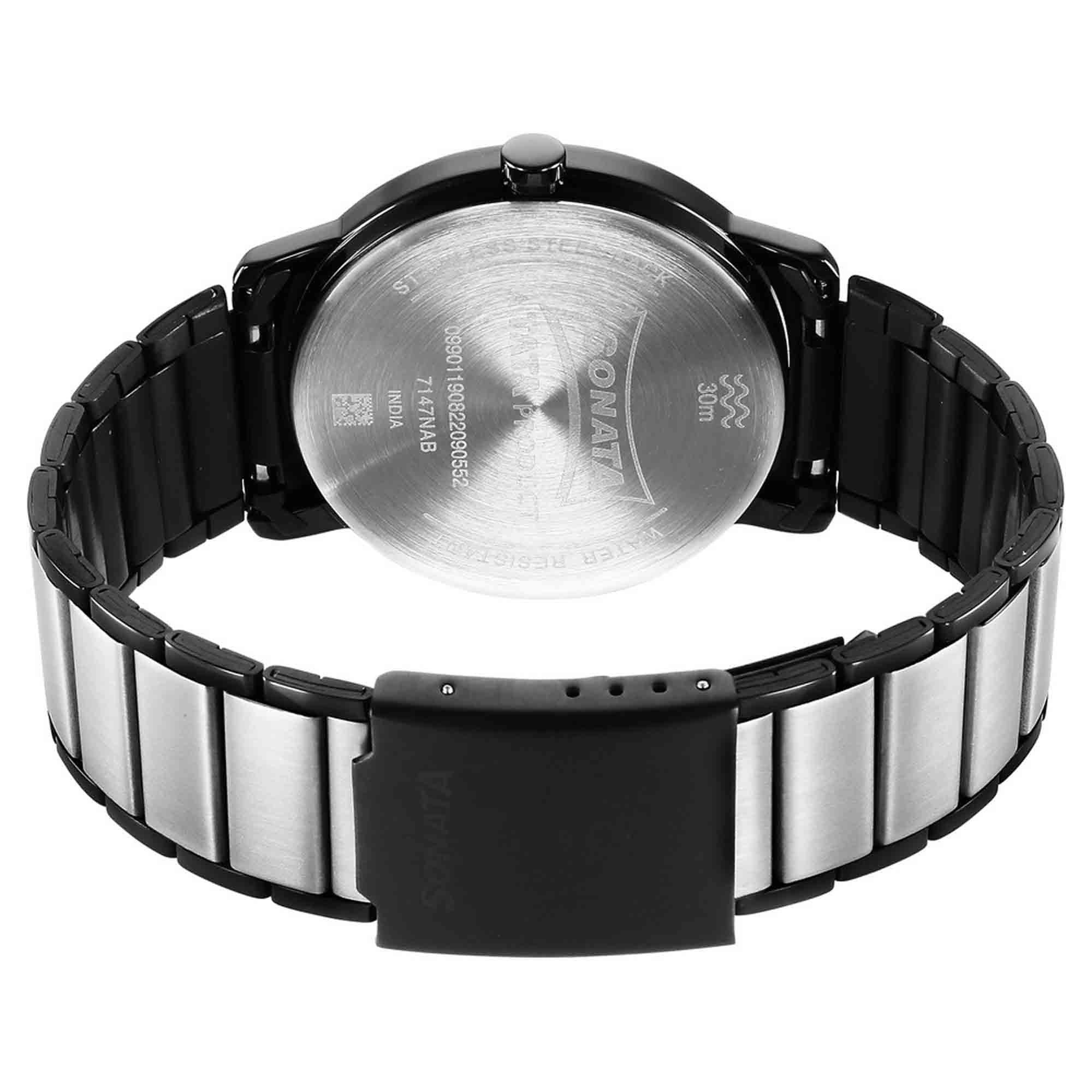 Sleek Grey Dial Alog with Day and Date Watch for Men