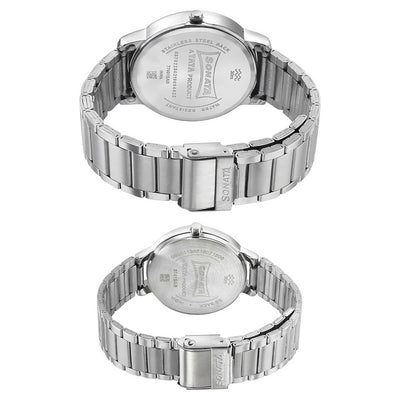 Sonata Quartz Analog Blue Dial Metal Strap Watch for Couple