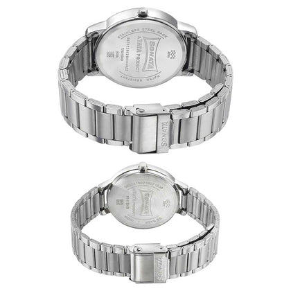 Sonata Quartz Analog Blue Dial Metal Strap Watch for Couple