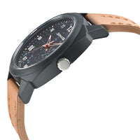 Sonata Quartz Analog Black Dial Leather Strap Watch for Men