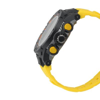 SF Neon Quartz Analog Digital Dial PU Strap Watch for Men