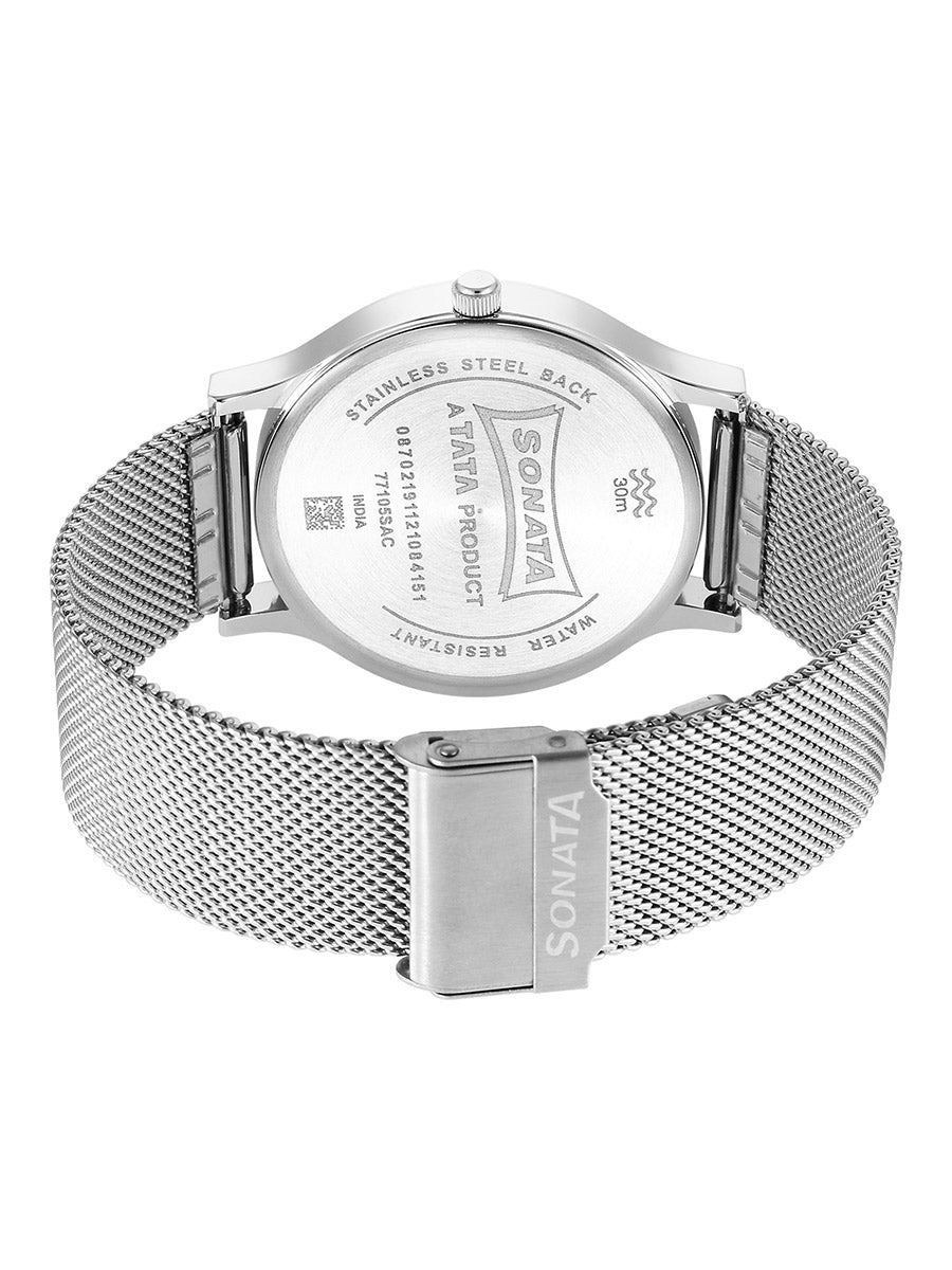 Knot Brown Dial Stainless Steel Strap Watch for Men