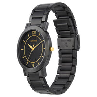 Sonata Quartz Analog Black Dial Metal Strap Watch for Men