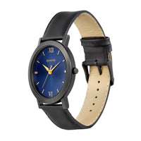 Sonata Quartz Analog Blue Dial Leather Strap Watch for Men