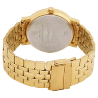 Sonata Quartz Analog with Day and Date Golden Dial Stainless Steel Strap Watch for Men