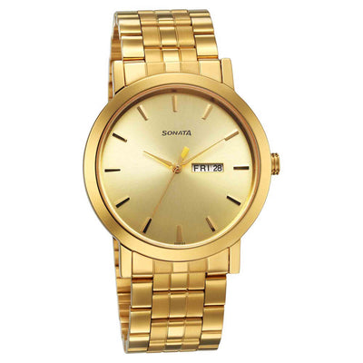 Sonata Utsav Champagne Dial Watch for Men
