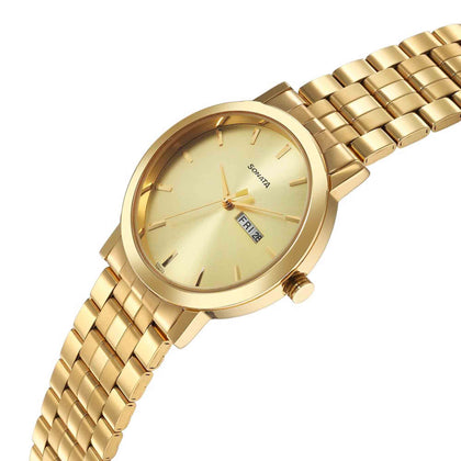 Sonata Utsav Champagne Dial Watch for Men