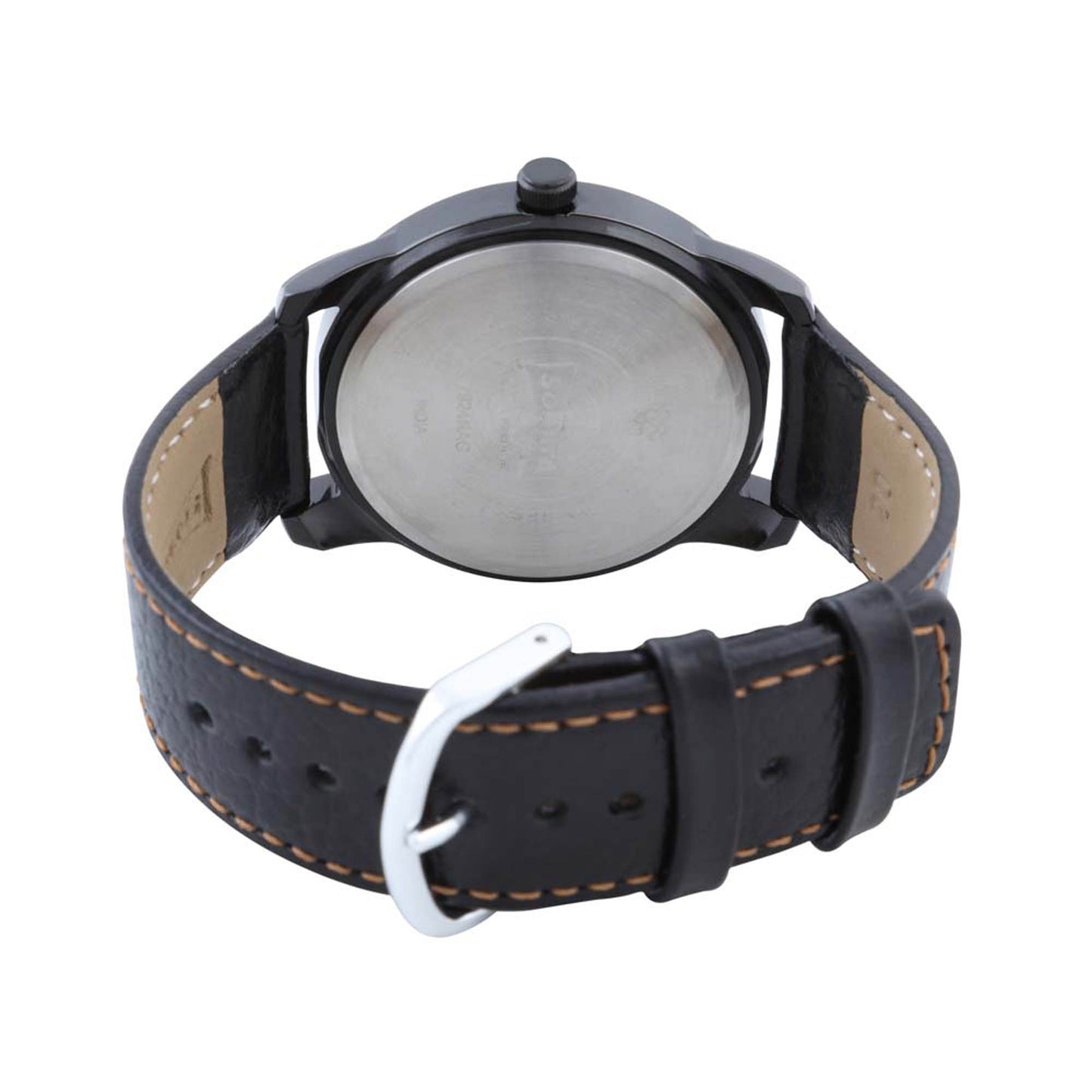 Sonata Quartz Analog Black Dial Leather Strap Watch for Men