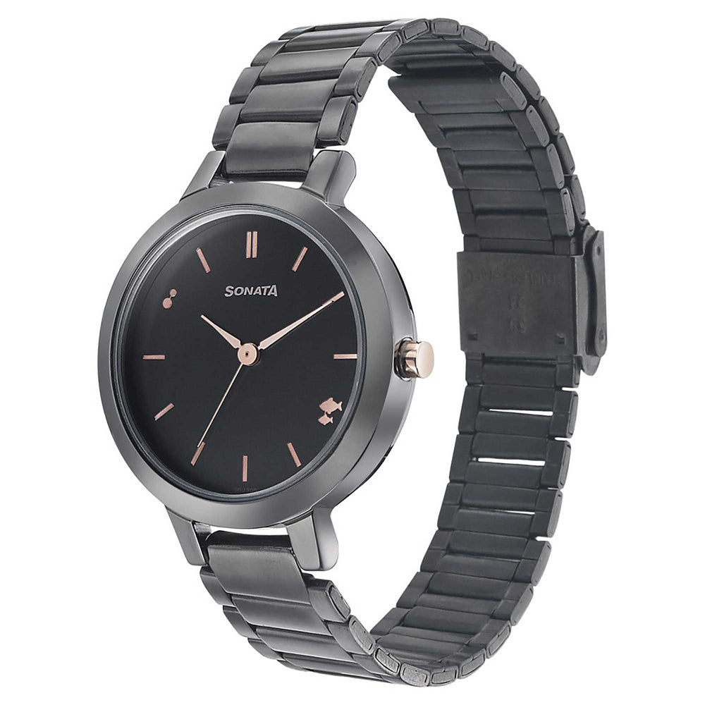 Sonata Play Anthracite Dial Women Watch With Stainless Steel Strap