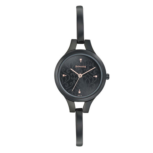 Sonata Onyx Pink Dial Women Watch With Stainless Steel Strap