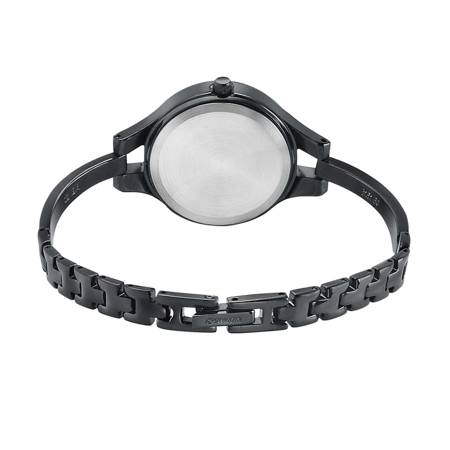 Sonata Onyx Pink Dial Women Watch With Stainless Steel Strap