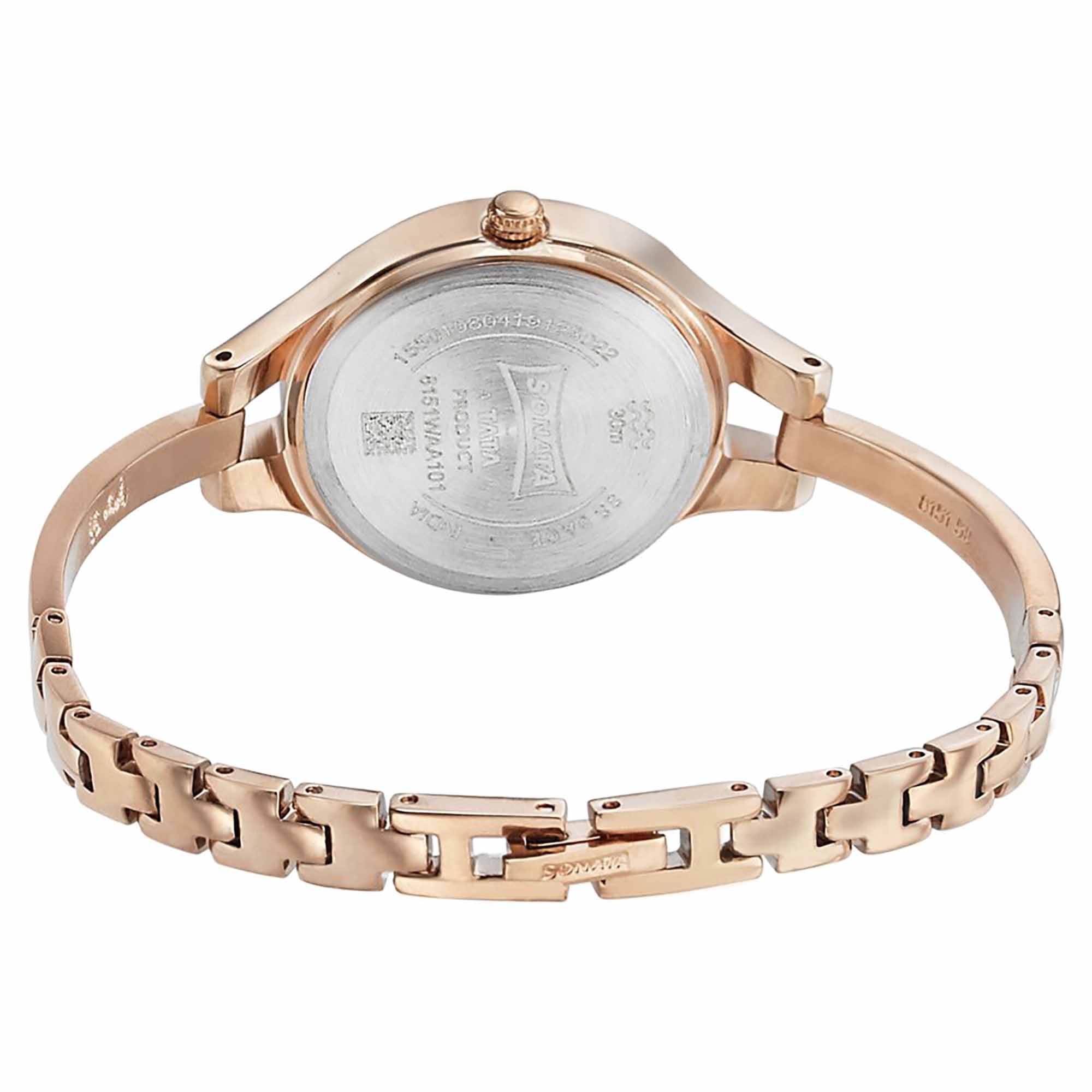 Sonata Mission Mangal Rose Gold Dial Women Watch With Stainless Steel Strap
