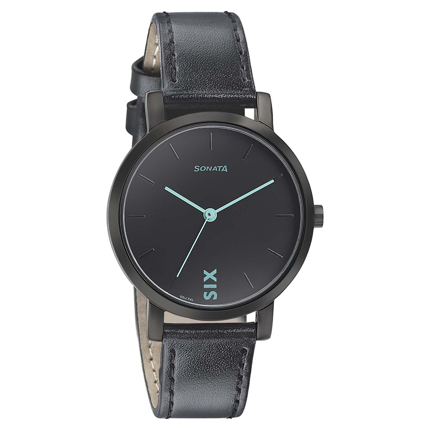 Sonata Play Black Dial Women Watch With Leather Strap