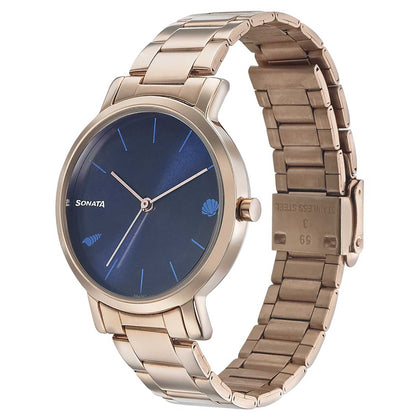 Sonata Play Blue Dial Women Watch With Stainless Steel Strap