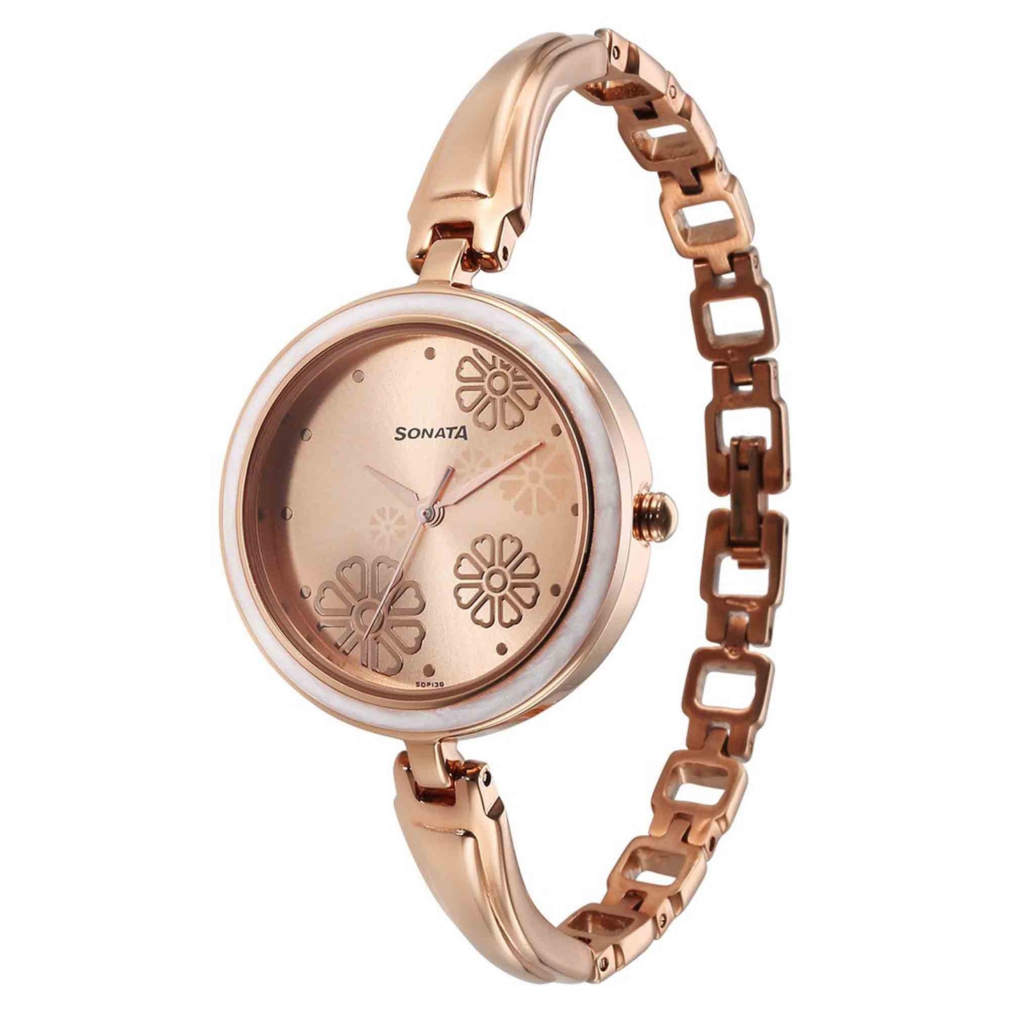 Sonata Utsav Rose Gold Dial Watch for Women