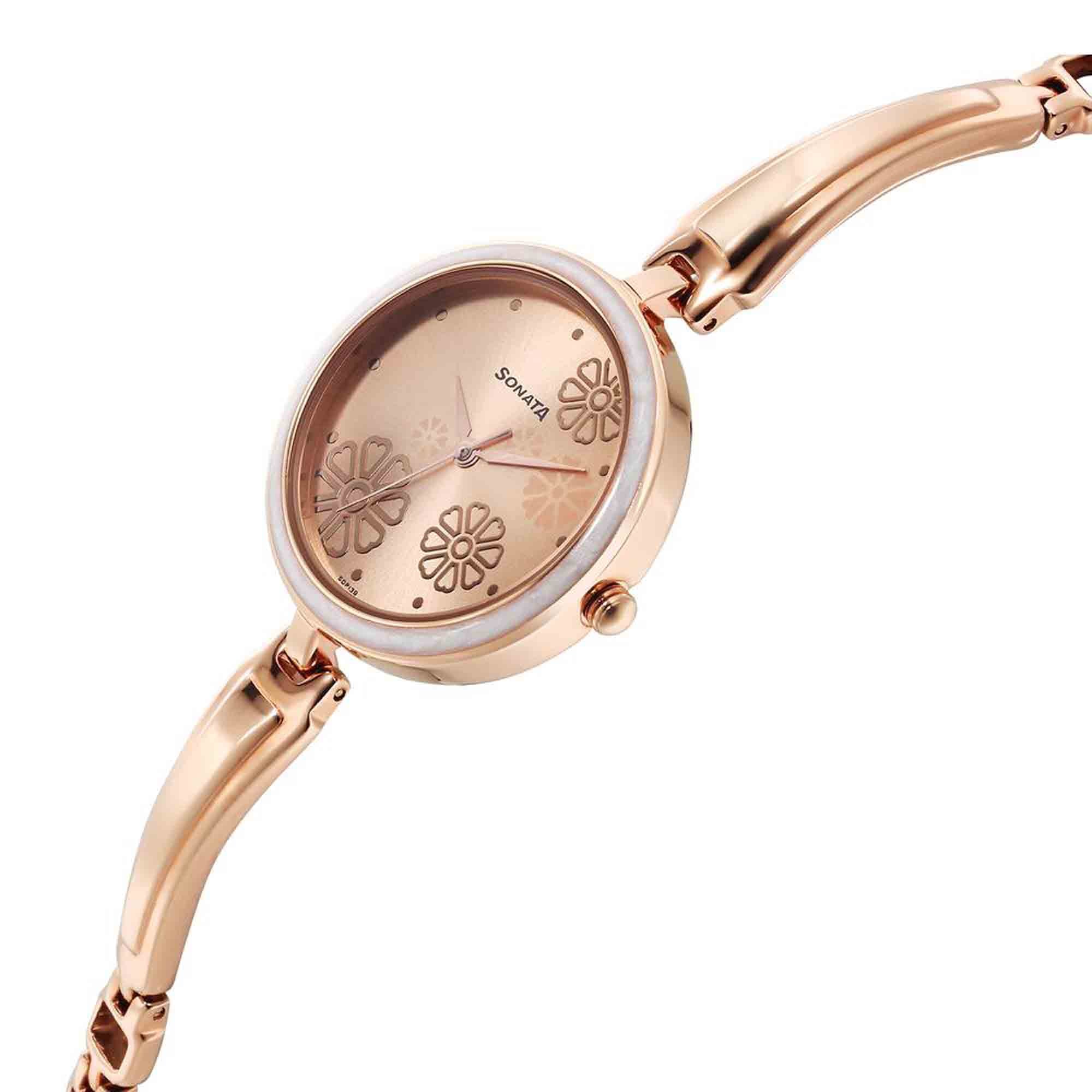 Sonata Utsav Rose Gold Dial Watch for Women