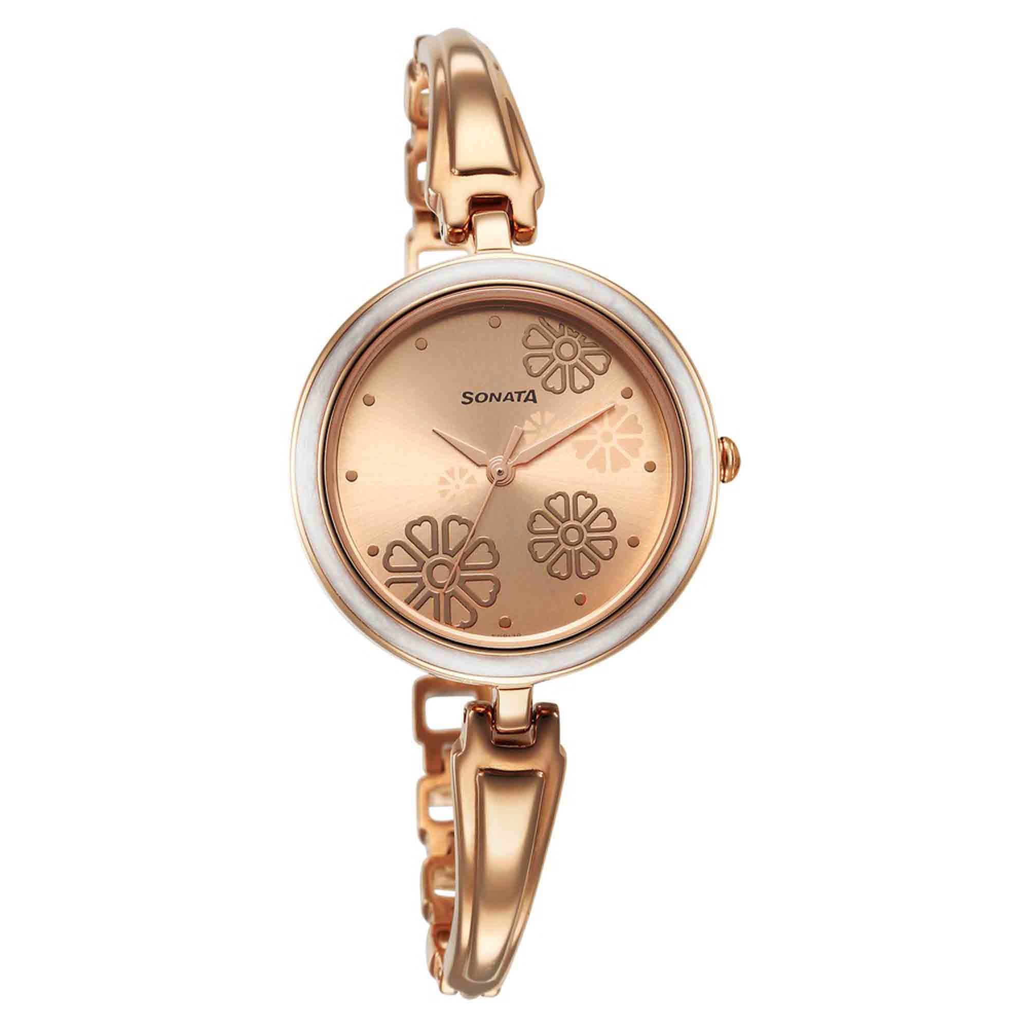 Sonata Utsav Rose Gold Dial Watch for Women