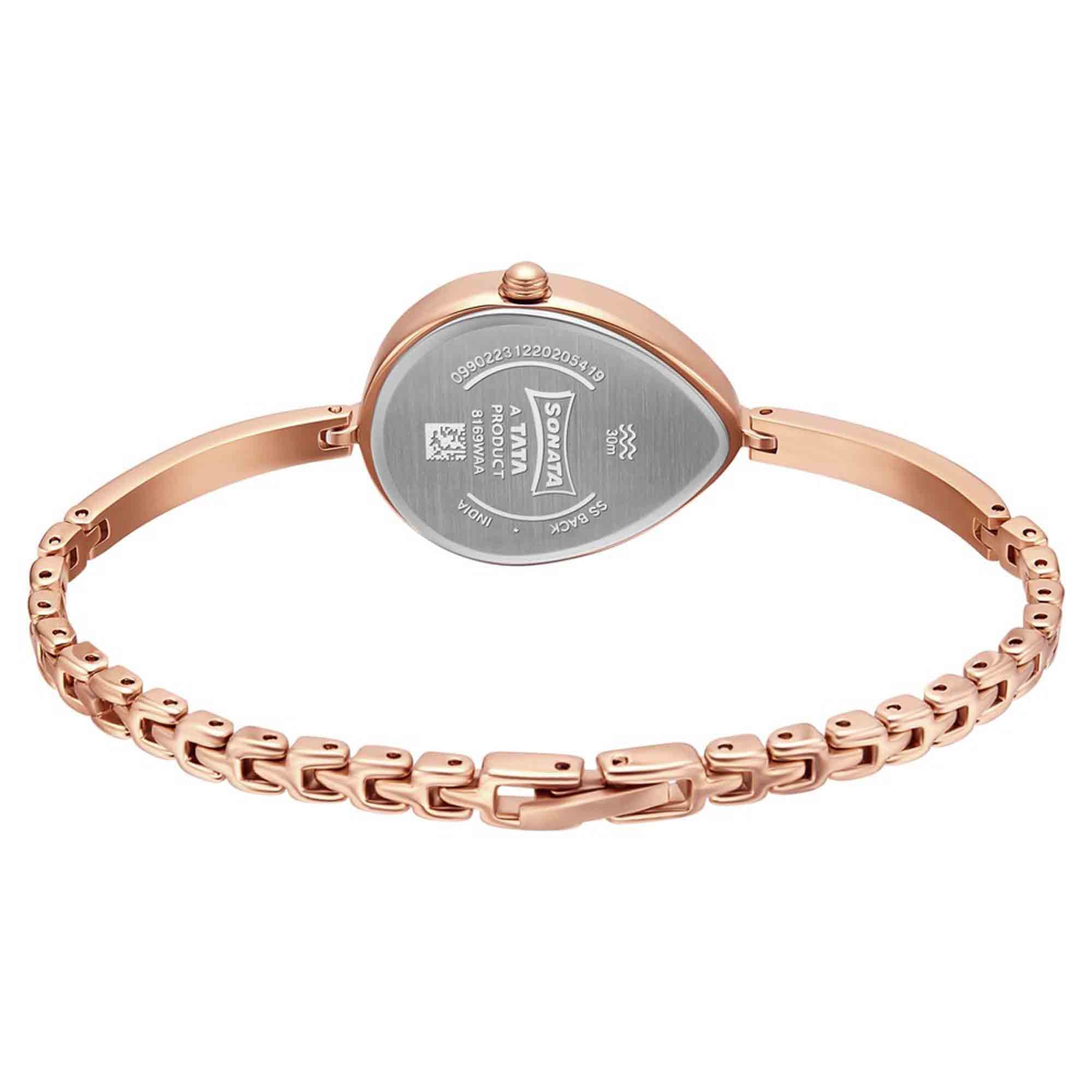 Sonata Wedding Pink Dial Women Watch With Metal Strap