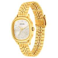 Linnea Silver Dial Yellow Stainless Steel Strap Watch