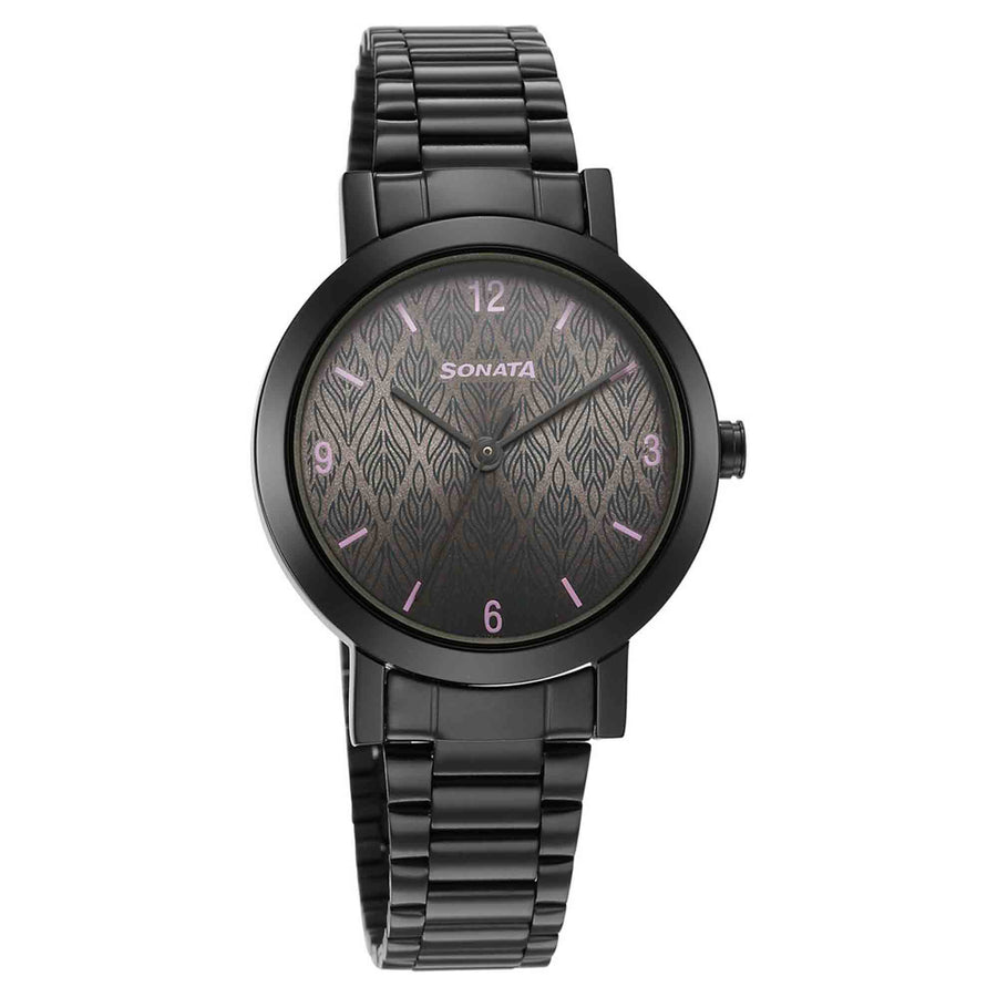Sonata Ladies Essentials Grey Dial Stainless Steel Strap Watch for Women