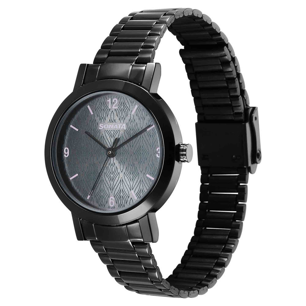 Sonata Ladies Essentials Grey Dial Stainless Steel Strap Watch for Women