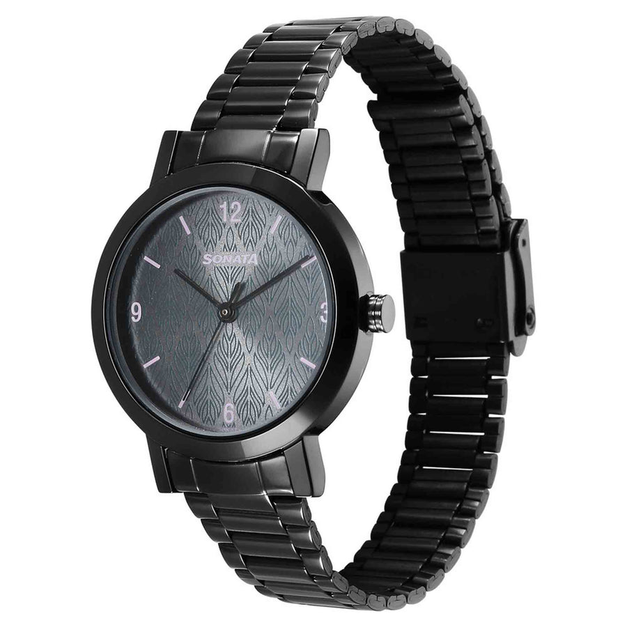 Sonata Ladies Essentials Grey Dial Stainless Steel Strap Watch for Women