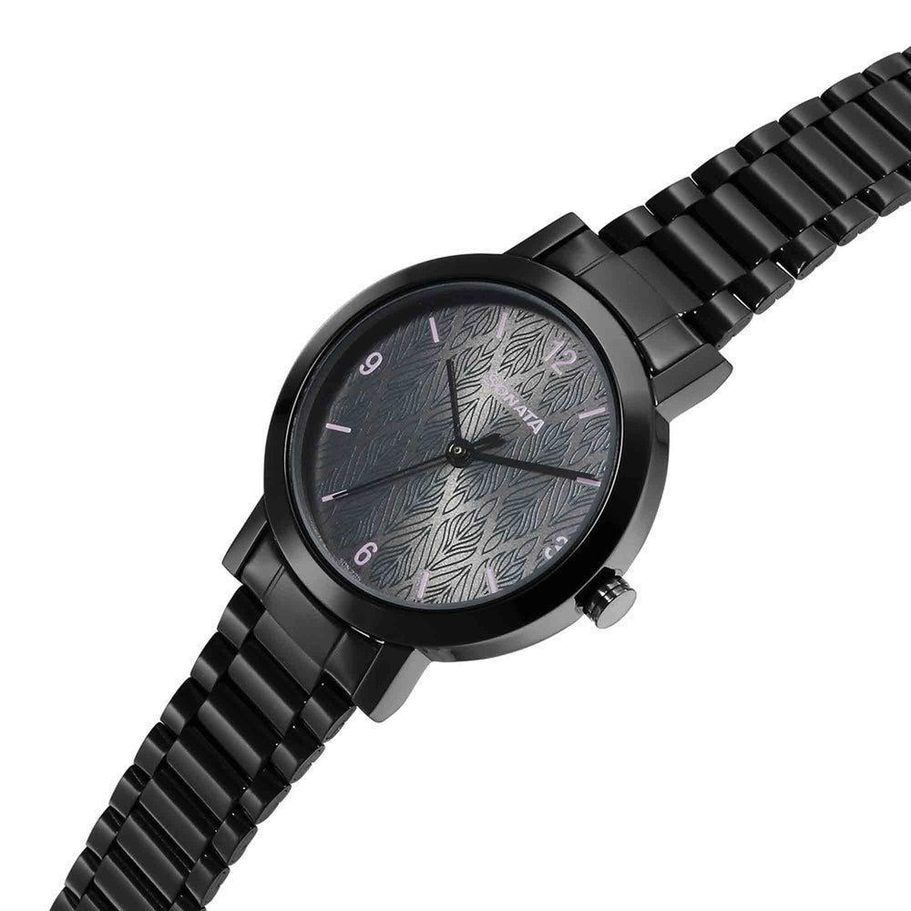Sonata Ladies Essentials Grey Dial Stainless Steel Strap Watch for Women