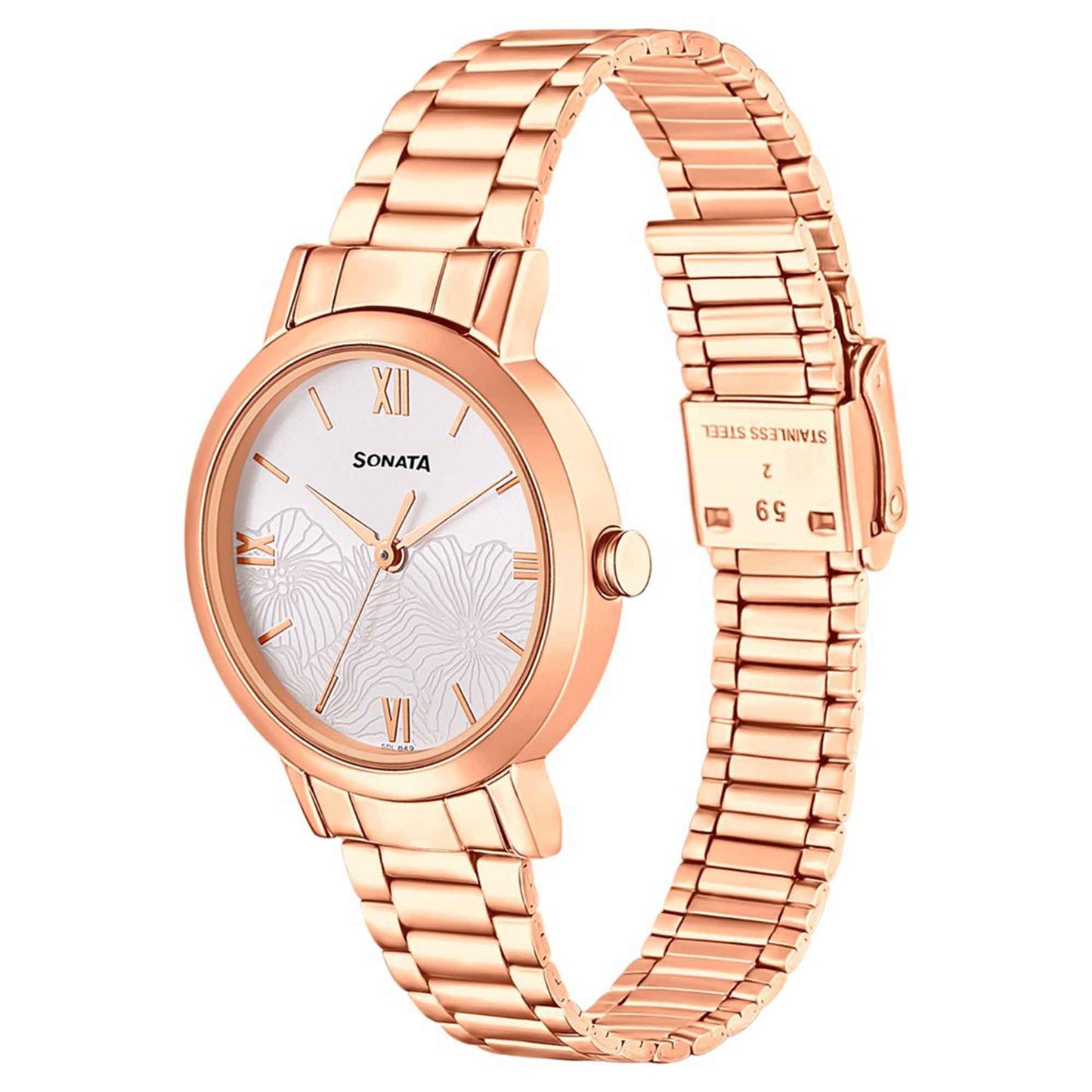 Sonata Linnea Silver Dial Women Watch With Stainless Steel Strap