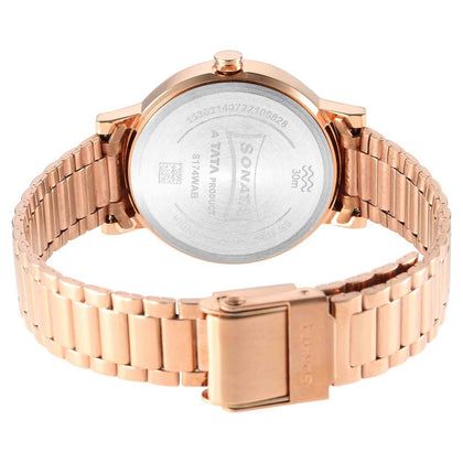 Ladies Essentials Green Dial Stainless Steel Strap Watch for Women