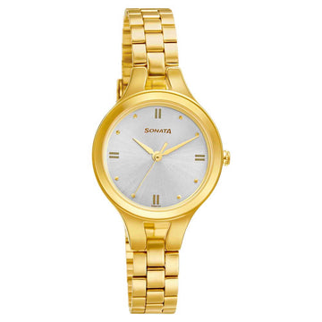 Gold Edit With Silver Dial Stainless Steel Strap Watch