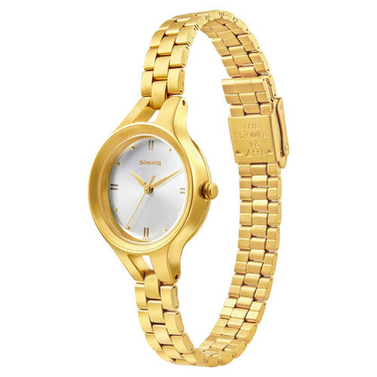 Gold Edit With Silver Dial Stainless Steel Strap Watch