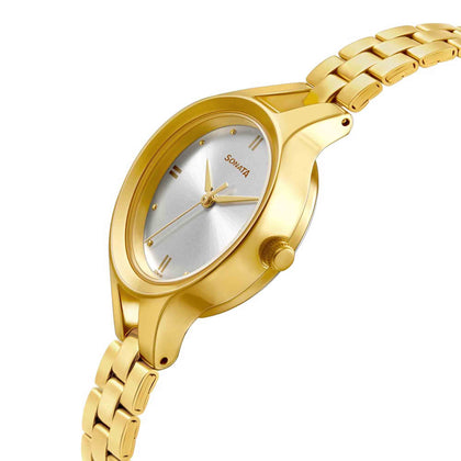 Gold Edit With Silver Dial Stainless Steel Strap Watch