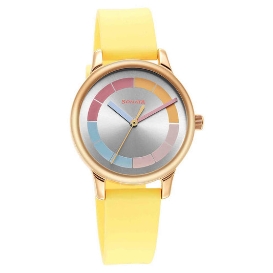 Splash Silver Dial Plastic Strap Watch 8178WP02