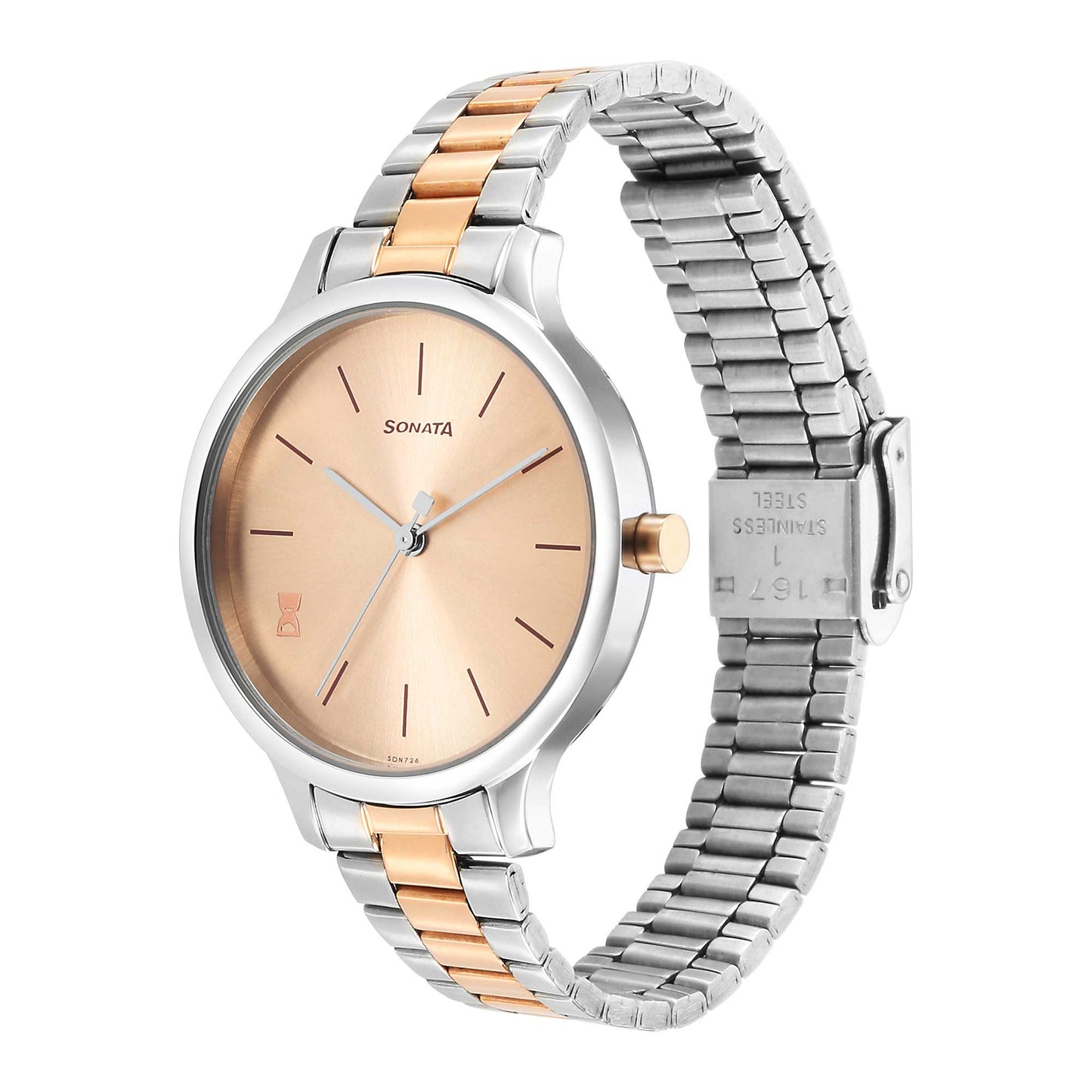 Sonata Play Rose Gold Dial Watch for Women