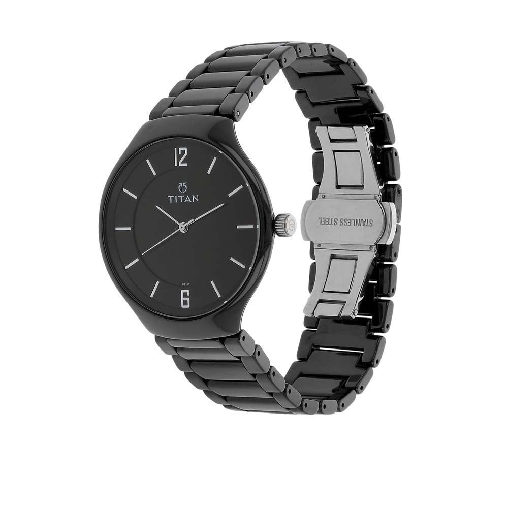 Titan Black Dial Analog Ceramic Strap Ceramic Strap Watch for Men Kallol Limited