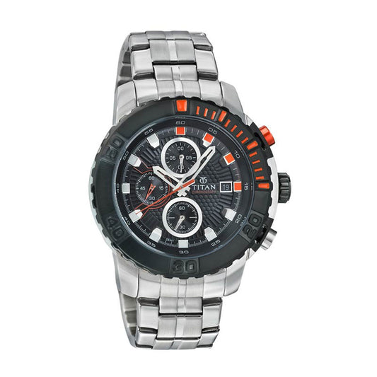 Titan Quartz Analog Black Dial Watch for Men