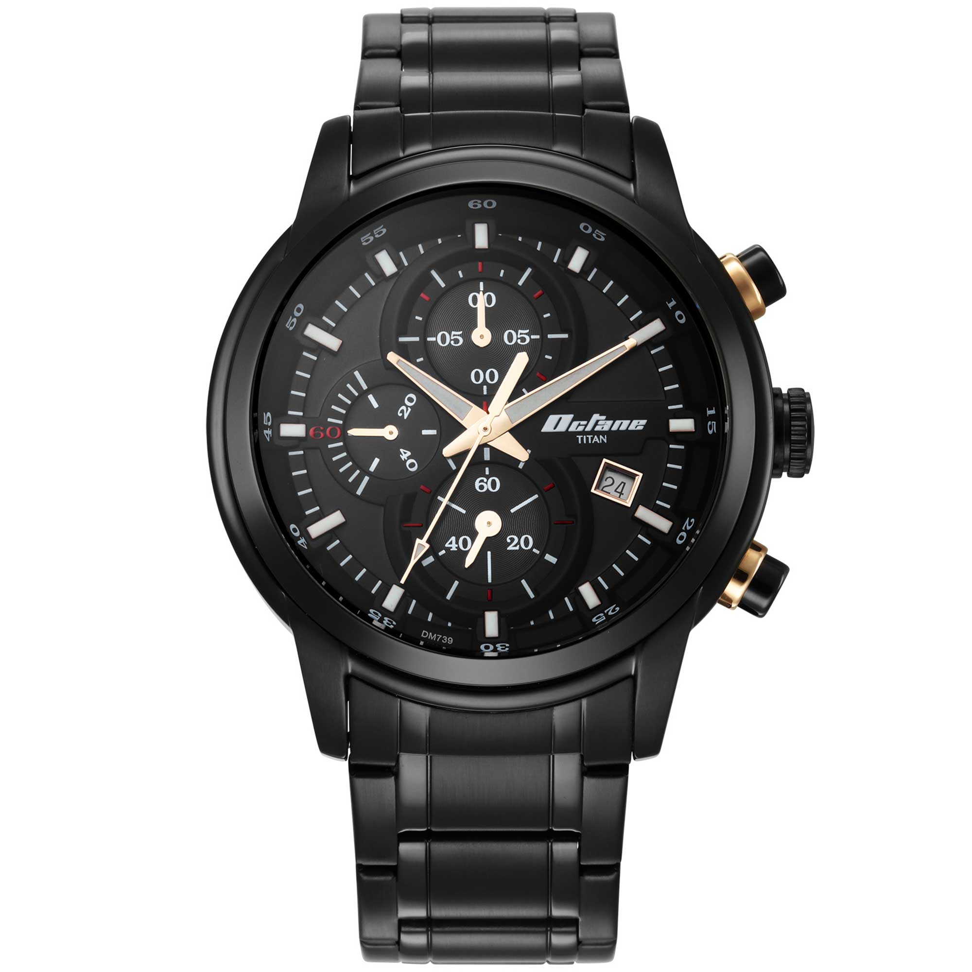 Octane Black Dial Chronograph Watch for Men