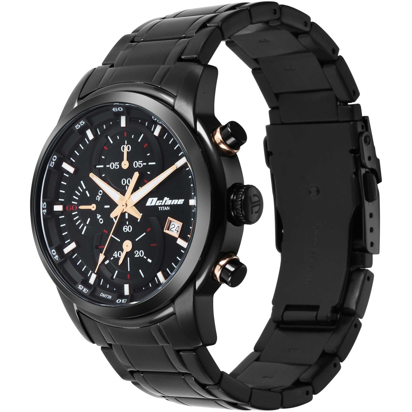 Octane Black Dial Chronograph Watch for Men