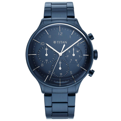 Titan Urban Magic Blue Dial Multial Stainless Steel Strap watch for Men