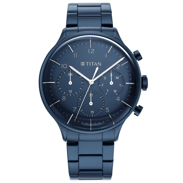 Titan Urban Magic Blue Dial Multial Stainless Steel Strap watch for Men