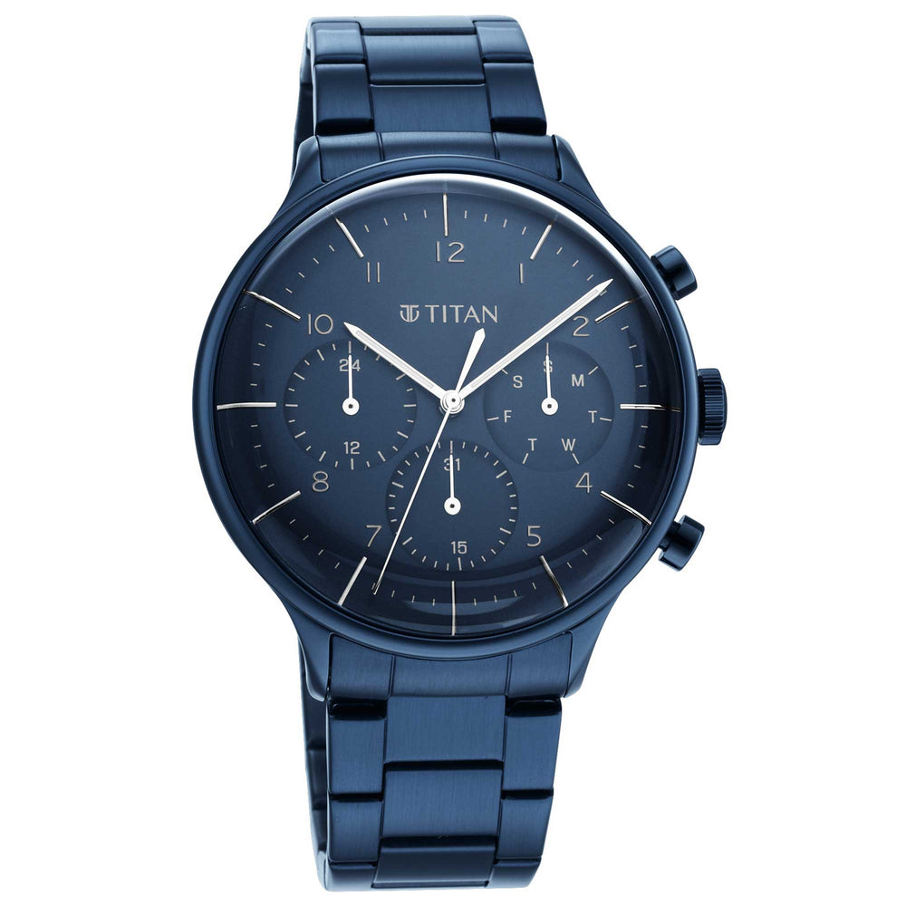 Titan Urban Magic Blue Dial Multial Stainless Steel Strap watch for Men