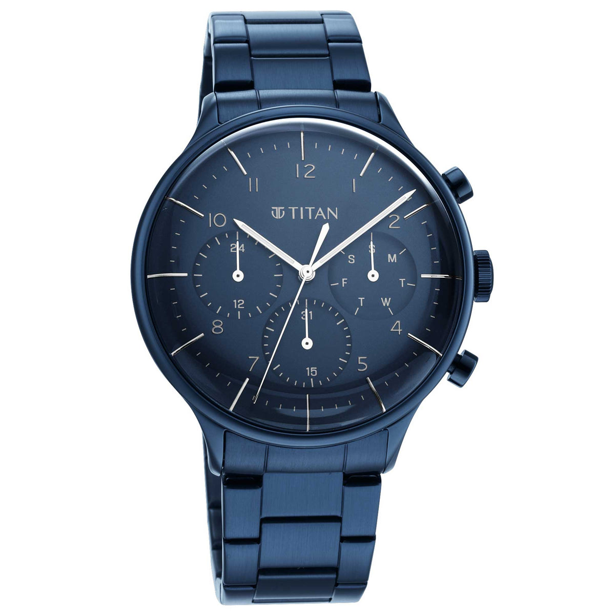 Titan Urban Magic Blue Dial Multial Stainless Steel Strap watch for Men