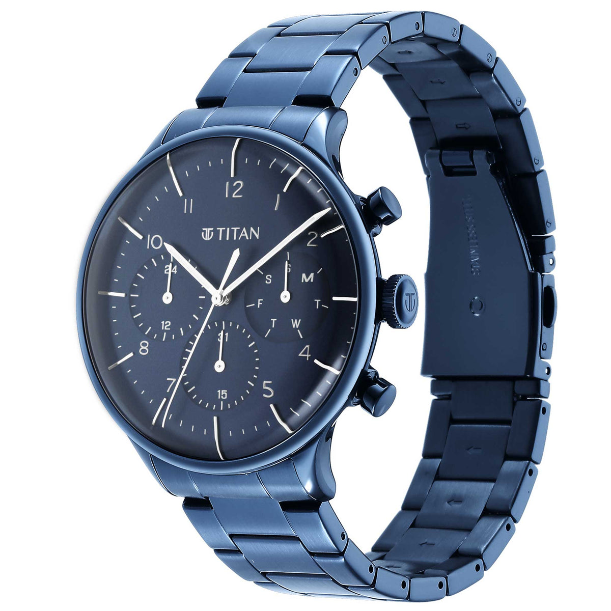 Titan Urban Magic Blue Dial Multial Stainless Steel Strap watch for Men