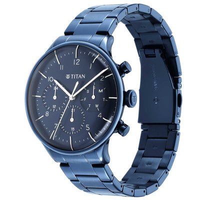 Titan Urban Magic Blue Dial Multial Stainless Steel Strap watch for Men